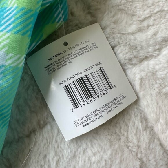 Meijer | Easter Dog apparel "Blue Plaid" Button Up Shirt | Size Medium - Picture 7 of 10